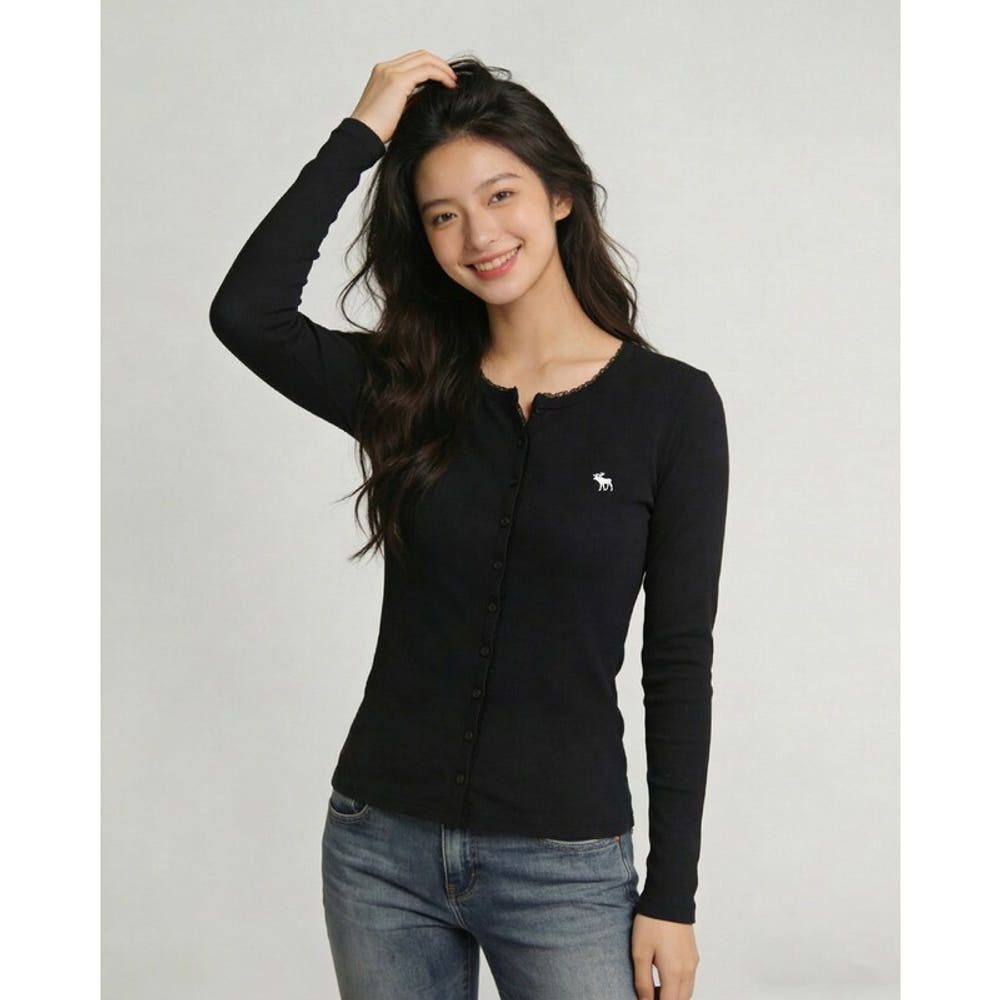 아베크롬비의 차별화된 스타일, 여자 슬림핏 골지 라운드 가디건 리뷰